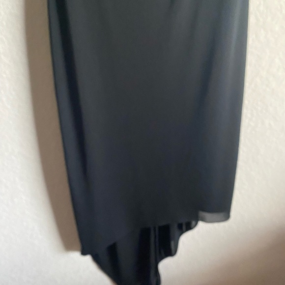 David Meister Y2K Milkmade Chiffon Black Asymmetrical Hem Cocktail Goth Dress 4 - Picture 8 of 13